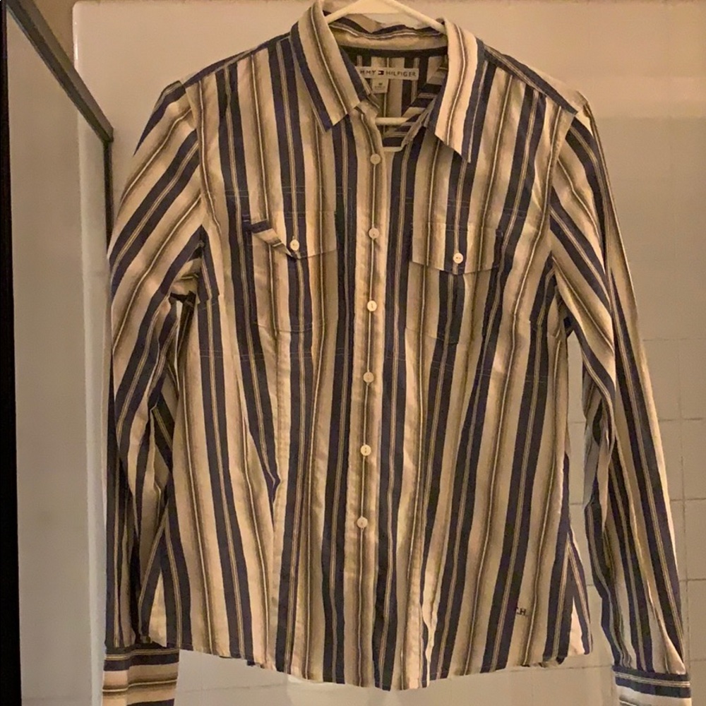 Tommy Hilfiger striped (blue and gray) shirt